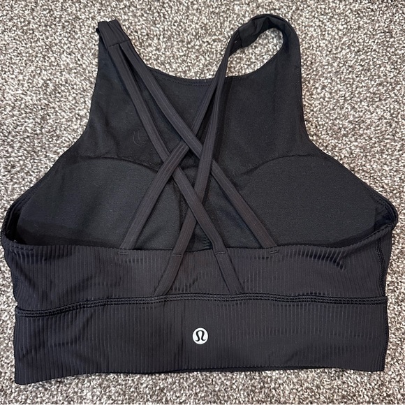 black lululemon high neck energy bra - Picture 2 of 2